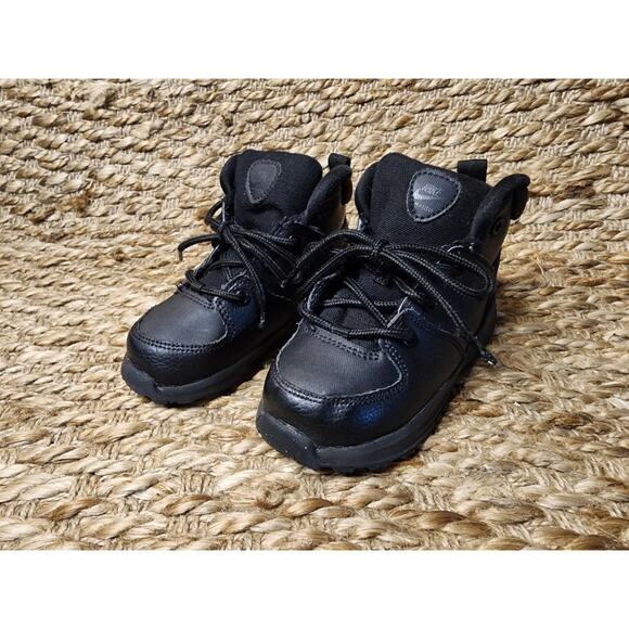 Nike Manoa LTR Boots Shoes TD BQ5374-001 Black Toddler Kids Size 8C - Picture 2 of 9